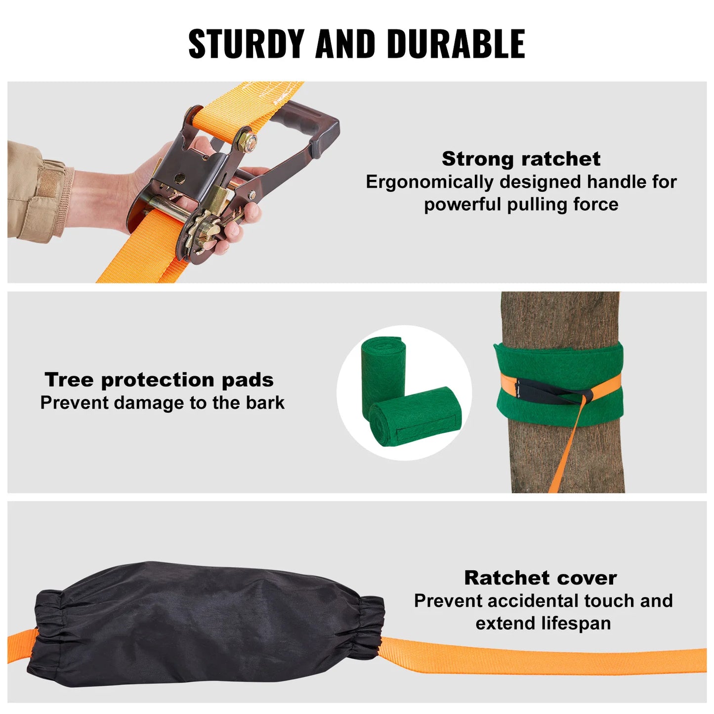 SucceBuy Slackline Kit with Training Line Backyard Slack Line Equipment Tight Rope for Kids Adults Complete Slackline Set