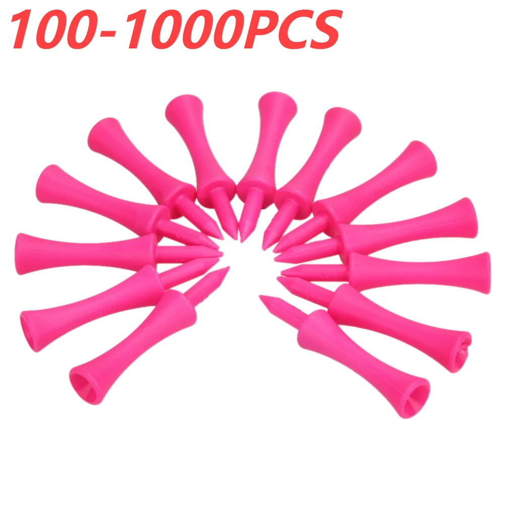 100-1000Pcs Step Down Plastic Pink Golf Tees Bulk Supplies Accessories Plastic Castle Step Grad Golf Tees up Height 39mm