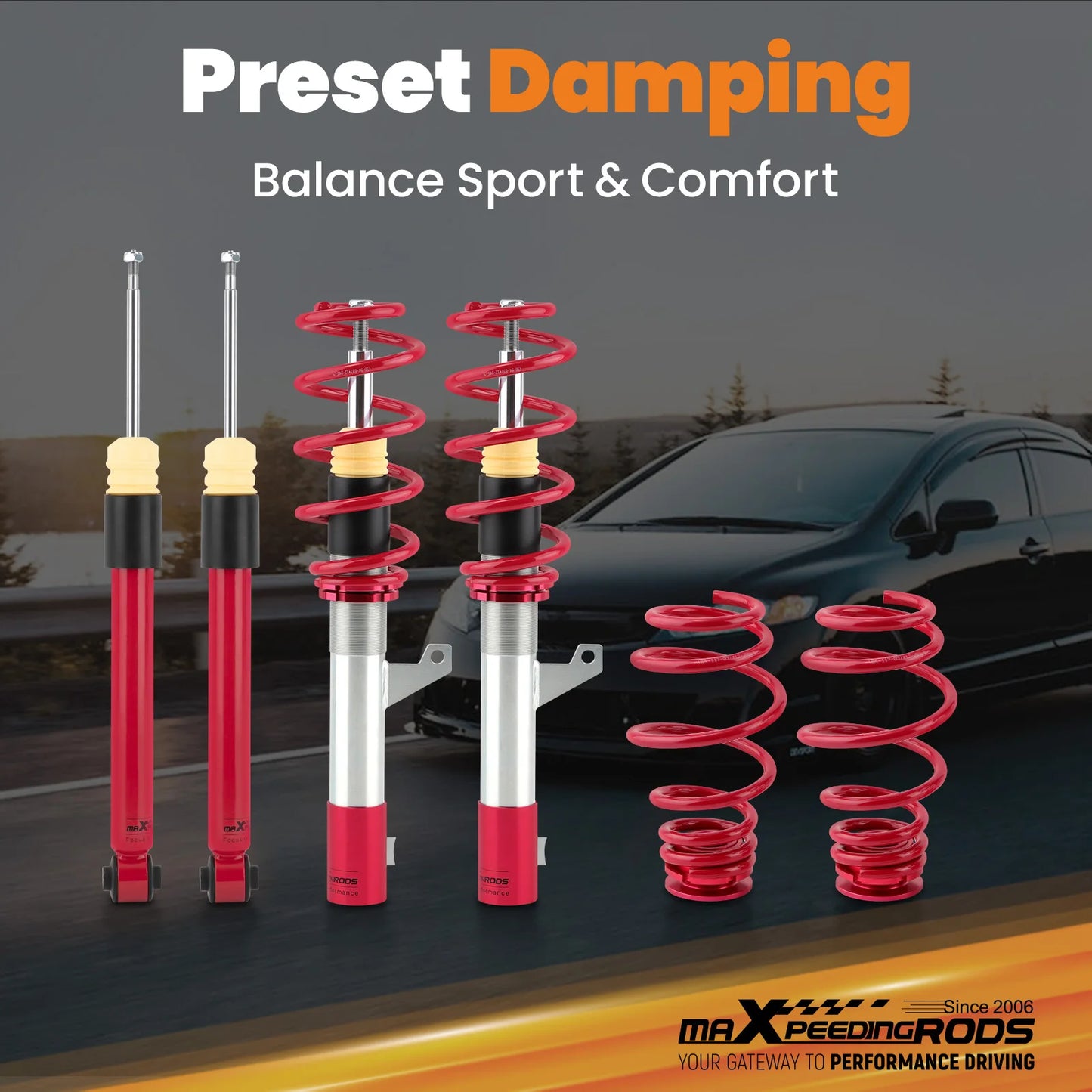 Suspension Coil Spring Kit For VW Golf Mk5 Mk6 1K Jetta Mk5 1K5 Passat B6 CC Beetle Coilovers For Audi TT 8J (FWD) 2006-2014