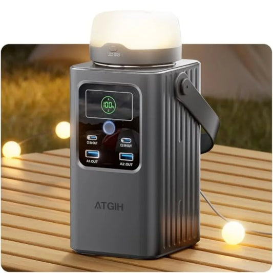 Camping Portable Power Station 198.4Wh (62000mAh),[Top Safety]100W Fast Charging Power Bank with LiFePO4 Battery,Small Generator