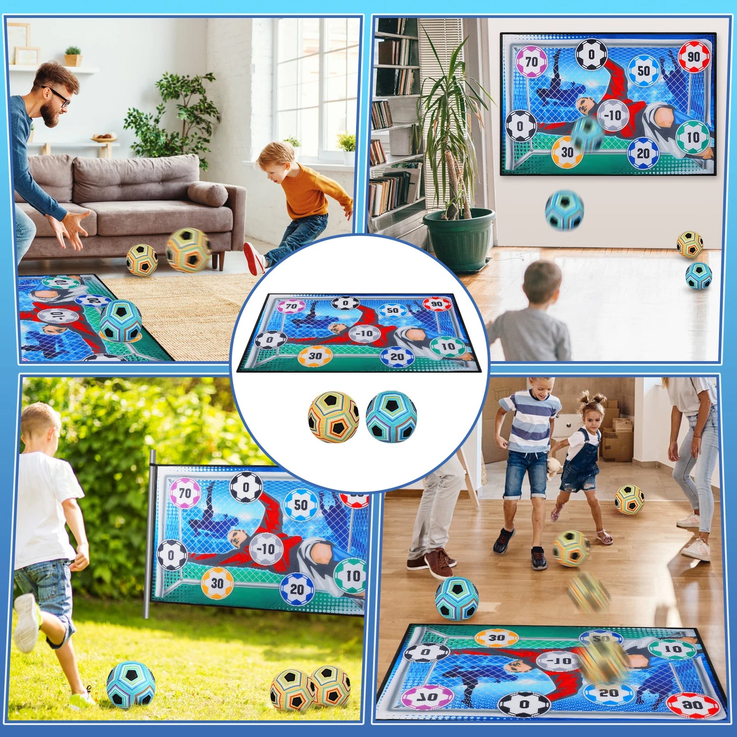 VATOS Football Soccer Sticky Goal Toy Shooting Score Practice Indoor Outdoor Sport Game Penalty Free Kick Training For Boys Gift