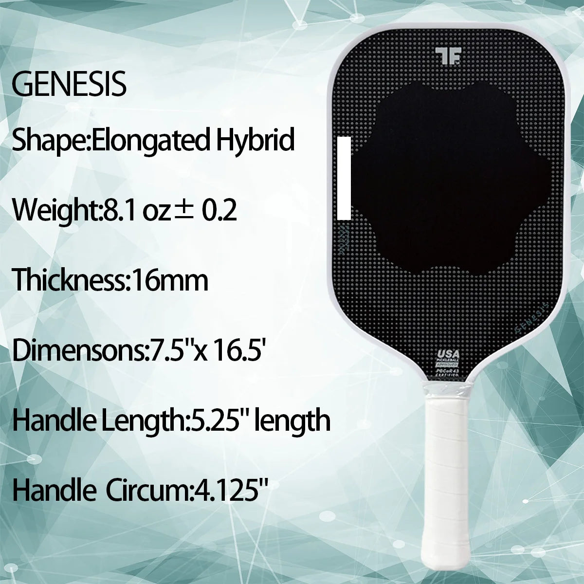 TF Genesis 3 Pickleball Paddle Hybrid – 100% Foam Core, Honeycomb-Free, 4th Gen Technology, Lightweight Durable Racket