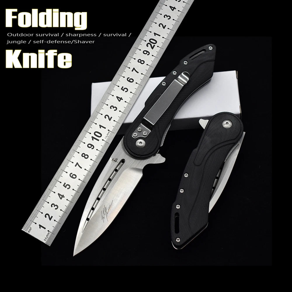 Pocket Folding Knife D2 Steel G10 Handle Outdoor Military Knife Camp Survival Fishing  Hunting Tactical EDC Navaja Jackknife